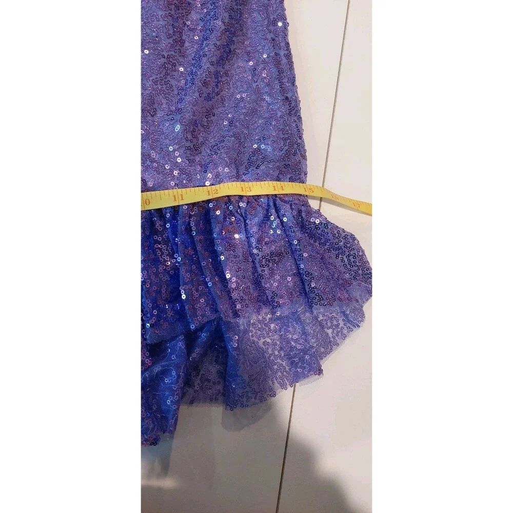 Pomuyoo Junior's Size XS Purple Sequin Dress Party Prom Wedding Homecoming